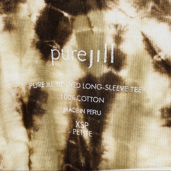 J. Jill Brown/White Tie-dyed Long-sleeve Tee Shirt - Picture 9 of 14